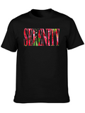 Floral Serenity Graphic Black T-Shirt
