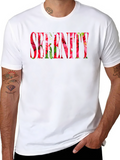 Floral Serenity Graphic Black T-Shirt