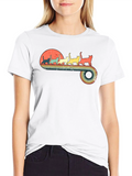 Retro Cat Sunset T-Shirt