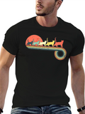 Retro Cat Sunset T-Shirt