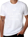 Keep Calm and Go Surfing Black T-Shirt
