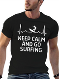 Keep Calm and Go Surfing Black T-Shirt