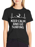 Keep Calm and Go Surfing Black T-Shirt