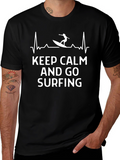 Keep Calm and Go Surfing Black T-Shirt