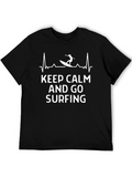 Keep Calm and Go Surfing Black T-Shirt