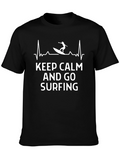 Keep Calm and Go Surfing Black T-Shirt