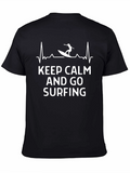 Keep Calm and Go Surfing Black T-Shirt