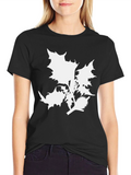 Botanical Graphic Tee - Black Cotton T-Shirt