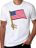 American Flag Graphic Tee - Patriotic Black T-Shirt