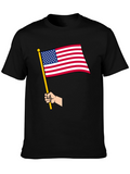 American Flag Graphic Tee - Patriotic Black T-Shirt