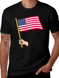American Flag Graphic Tee - Patriotic Black T-Shirt
