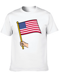 American Flag Graphic Tee - Patriotic Black T-Shirt