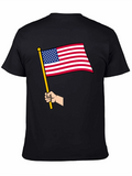 American Flag Graphic Tee - Patriotic Black T-Shirt