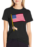American Flag Graphic Tee - Patriotic Black T-Shirt