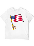 American Flag Graphic Tee - Patriotic Black T-Shirt