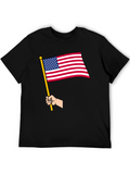 American Flag Graphic Tee - Patriotic Black T-Shirt