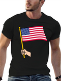 American Flag Graphic Tee - Patriotic Black T-Shirt
