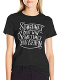 Motivational Win or Learn Black T-Shirt