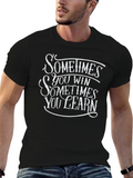 Motivational Win or Learn Black T-Shirt