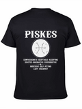 Pisces Zodiac Black Graphic T-Shirt