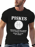 Pisces Zodiac Black Graphic T-Shirt