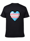 Trans Pride Pixel Heart Graphic Tee