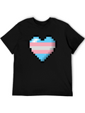 Trans Pride Pixel Heart Graphic Tee