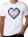Trans Pride Pixel Heart Graphic Tee