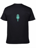 Retro Microphone Graphic Tee - Black