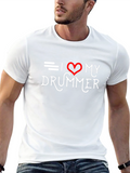 I Love My Drummer Black T-Shirt