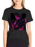 Neon Robot Graphic T-Shirt