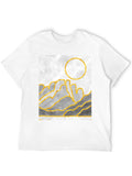Abstract Gold Mountain Graphic T-Shirt