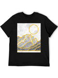 Abstract Gold Mountain Graphic T-Shirt