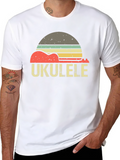 Retro Ukulele Sunset Graphic Tee