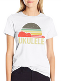 Retro Ukulele Sunset Graphic Tee