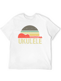 Retro Ukulele Sunset Graphic Tee