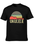 Retro Ukulele Sunset Graphic Tee