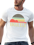 Retro Ukulele Sunset Graphic Tee