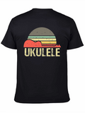 Retro Ukulele Sunset Graphic Tee