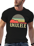 Retro Ukulele Sunset Graphic Tee