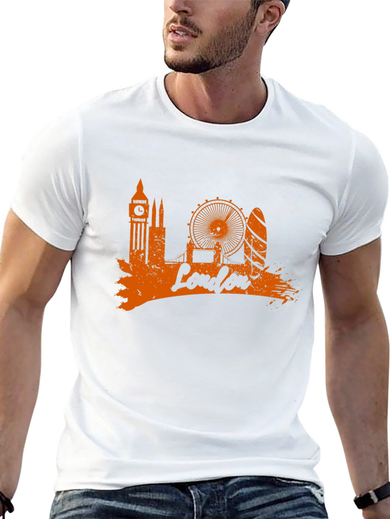 London Skyline Graphic Tee - Stylish Black T-Shirt