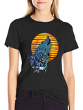 Wolf Howling at Sunset Graphic T-Shirt
