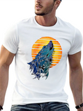 Wolf Howling at Sunset Graphic T-Shirt