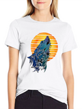 Wolf Howling at Sunset Graphic T-Shirt