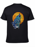 Wolf Howling at Sunset Graphic T-Shirt