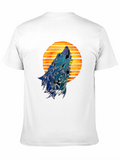 Wolf Howling at Sunset Graphic T-Shirt