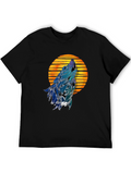 Wolf Howling at Sunset Graphic T-Shirt