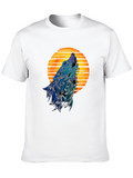 Wolf Howling at Sunset Graphic T-Shirt