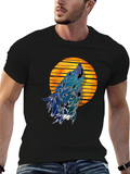 Wolf Howling at Sunset Graphic T-Shirt