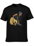 Cool Black T-Shirt with Guitar Player Design